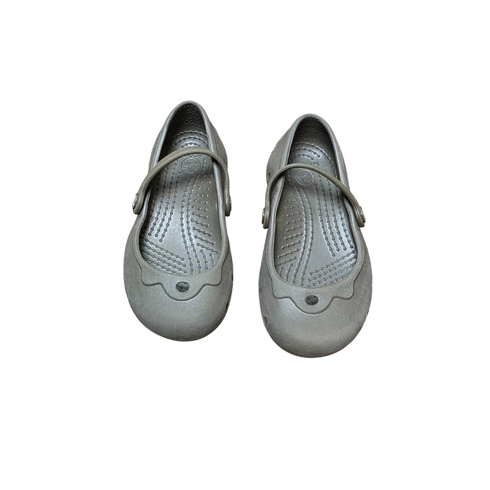 Crocs Kids‎ Mary Jane Flats Size 6 Brown Lightweight Slip-On Casual Shoes